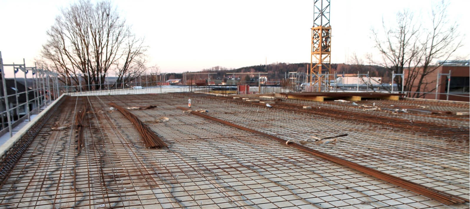 Holz-Beton-Verbund-Decke auf Baustelle