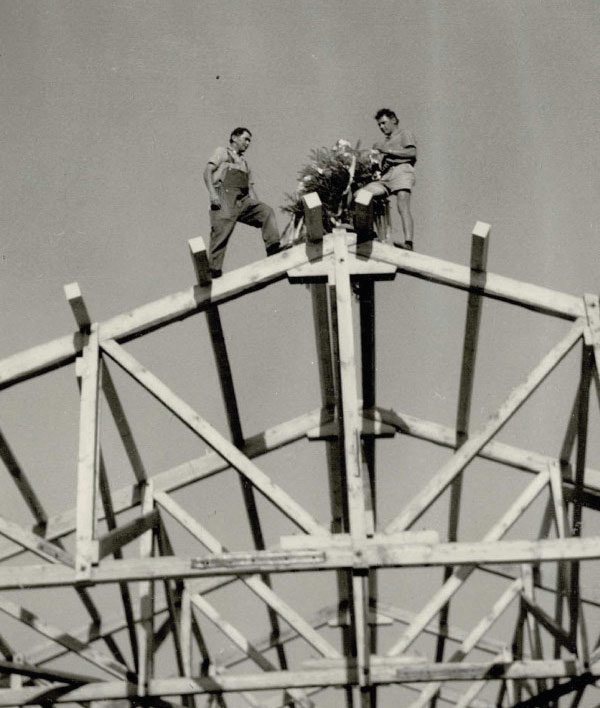 1960er Neubau Sägewerkshalle Suttner in Wenamühl Haselbach